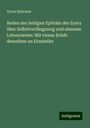 Syrus Ephraem: Reden des heiligen Ephräm des Syers über Selbstverläugnung und einsame Lebensweise: Mit einem Briefe desselben an Einsiedler, Buch