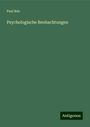 Paul Rée: Psychologische Beobachtungen, Buch