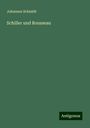 Johannes Schmidt: Schiller und Rousseau, Buch