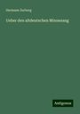 Hermann Zurborg: Ueber den altdeutschen Minnesang, Buch