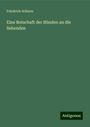 Friedrich Scherer: Eine Botschaft der Blinden an die Sehenden, Buch