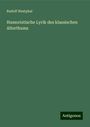 Rudolf Westphal: Humoristische Lyrik des klassischen Alterthums, Buch