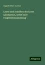 August Otto F. Lorenz: Leben und Schriften des Koers Epicharmos, nebst einer Fragmentensammlung, Buch