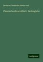 Deutsche Chemische Gesellschaft: Chemisches Zentralblatt: Sachregister, Buch