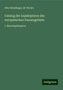 Otto Staudinger: Catalog der Lepidopteren des europæischen Faunengebiets, Buch