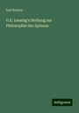 Karl Rehorn: G.E. Lessing's Stellung zur Philosophie des Spinoza, Buch