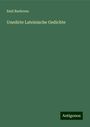 Emil Baehrens: Unedirte Lateinische Gedichte, Buch