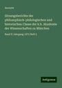 Anonym: Sitzungsberichte der philosophisch-philologischen und historischen Classe der k.b. Akademie der Wissenschaften zu München, Buch