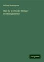 William Shakespeare: Was ihr wollt oder Heiliger Dreikönigsabend, Buch