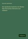 Dyscolus Apollonius: Des Apollonios Dyskolos vier Bücher über die Syntax: übersetzt und erläutert, Buch