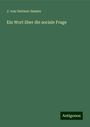 J. von Oertzen-Sassen: Ein Wort über die sociale Frage, Buch