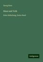 Georg Horn: Haus und Volk, Buch