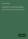 Joseph Dienger: Grundriss der Variationsrechnung, Buch