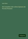 Emil Ohlert: Die Araneiden oder echten Spinnen der Provinz Preussen, Buch