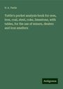 H. A. Tuttle: Tuttle's pocket analysis book for ores, iron, coal, steel, coke, limestone, with tables, for the use of miners, dealers and iron smelters, Buch