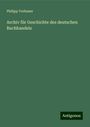 Philipp Vorhauer: Archiv für Geschichte des deutschen Buchhandels, Buch