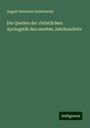 August Hermann Dembowski: Die Quellen der christlichen Apologetik des zweiten Jahrhunderts, Buch