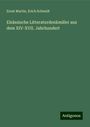 Ernst Martin: Elsässische Litteraturdenkmäler aus dem XIV-XVII. Jahrhundert, Buch