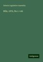 Ontario Legislative Assembly: Bills, 1879, No.1-149, Buch