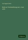 Carl August Dohrn: Rede zur Vereinssitzung am 2. Juni 1878, Buch