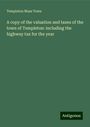 Templeton Mass Town: A copy of the valuation and taxes of the town of Templeton: including the highway tax for the year, Buch