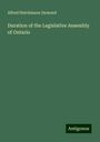 Alfred Hutchinson Dymond: Duration of the Legislative Assembly of Ontario, Buch