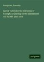 Raleigh Ont. Township: List of voters for the township of Raleigh: appearing on the assessment roll for the year 1878, Buch