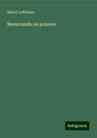 Henry Leffmann: Memoranda on poisons, Buch
