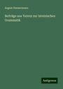 August Zimmermann: Beiträge aus Terenz zur lateinischen Grammatik, Buch