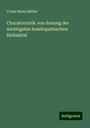 Clotar Moriz Müller: Charakteristik von dreissig der wichtigsten homöopathischen Heilmittel, Buch