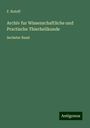 F. Roloff: Archiv fur Wissenschaftliche und Practische Thierheilkunde, Buch