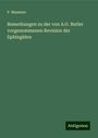 P. Maassen: Bemerkungen zu der von A.G. Butler vorgenommenen Revision der Sphingiden, Buch