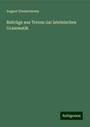 August Zimmermann: Beiträge aus Terenz zur lateinischen Grammatik, Buch