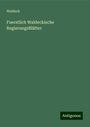 Waldeck: Fuerstlich Waldeckische RegierungsBlätter, Buch