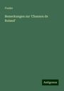 Franke: Bemerkungen zur 'Chanson de Roland', Buch