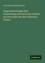 Otto Lutsch: Einige Bemerkungen über Veranlassung und Zweck der Urtheile des Horaz über die alten römischen Dichter, Buch