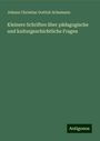 Johann Christian Gottlob Schumann: Kleinere Schriften über pädagogische und kulturgeschichtliche Fragen, Buch