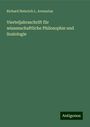 Richard Heinrich L. Avenarius: Vierteljahrsschrift für wissenschaftliche Philosophie und Soziologie, Buch