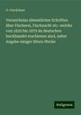 O. Gracklauer: Verzeichniss sämmtlicher Schriften über Fischerei, Fischzucht etc. welche von 1820 bis 1879 im deutschen buchhandel erschienen sind, nebst Angabe einiger ältern Werke, Buch