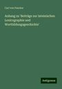 Carl Von Paucker: Anhang zu 'Beiträge zur lateinischen Lexicographie und Wortbildungsgeschichte', Buch