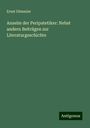 Ernst Dümmler: Anselm der Peripatetiker: Nebst andern Beiträgen zur Literaturgeschichte, Buch