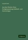 Leopold Stein: Aus dem Westen: Neue Predigtsammlung (Sabbath- und Festvorträge), Buch