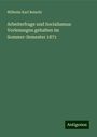 Wilhelm Karl Reischl: Arbeiterfrage und Socialismus: Vorlesungen gehalten im Sommer-Semester 1871, Buch