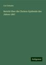 Carl Zehnder: Bericht über die Cholera-Epidemie des Jahres 1867, Buch