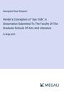 Georgiana Rose Simpson: Herder's Conception of "das Volk"; A Dissertation Submitted To The Faculty Of The Graduate Schools Of Arts And Literature, Buch