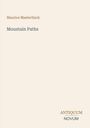 Text: "Maurice Maeterlinck", "Mountain Paths", "ANTIQUM NOVUM". Cremefarbener Hintergrund, minimalistisch.