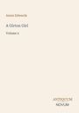 Text: "Annie Edwards, A Girton Girl, Volume 2, ANTIQUUM NOVUM." Beige Hintergrund, minimalistisches Design.