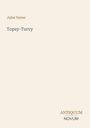 Text: "Jules Verne, Topsy-Turvy, ANTIQUUM NOVUM". Schlichte Buchabdeckung in Cremefarben mit minimalem Design.
