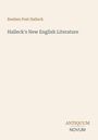 Der Text lautet: "Reuben Post Halleck. Halleck's New English Literature." Unten steht "ANTIQUM NOVUM". Beigefarbener Hintergrund.