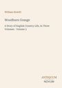 Buchtitel: "Woodburn Grange", Autor: William Howitt. Untertitel: "A Story of English Country Life, In Three Volumes - Volume 3". Unten: Logo "Antiquum Novum".